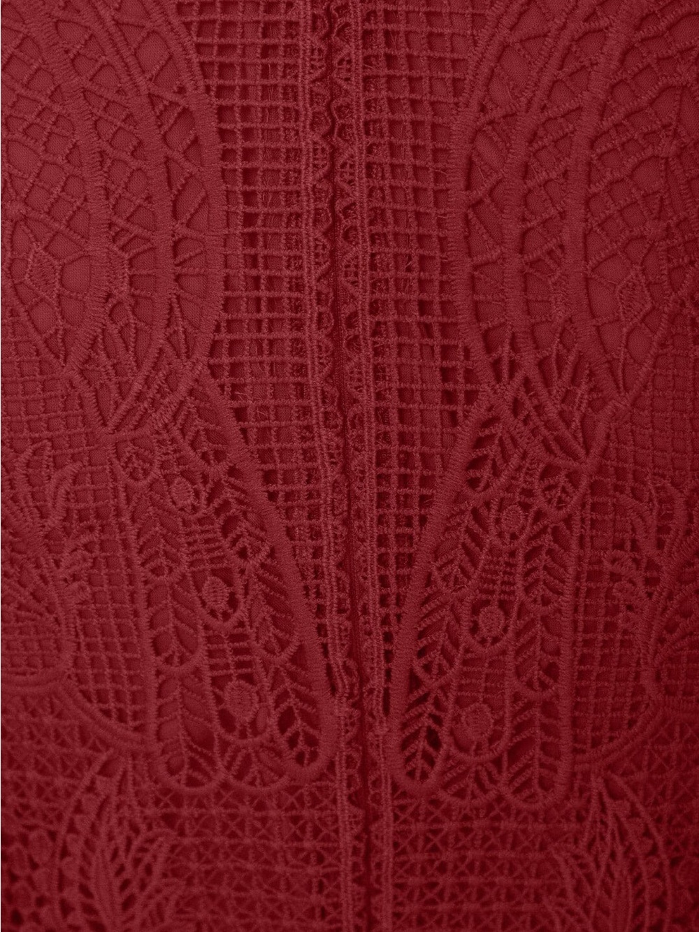 Farm Rio Dark Magenta Guipire Cut-Out Midi Dress - Picture 8 of 11